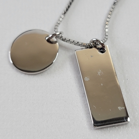CHRISTIAN DIOR Trotter Logo Silver Tone Pendant Necklace - Picture 7 of 9